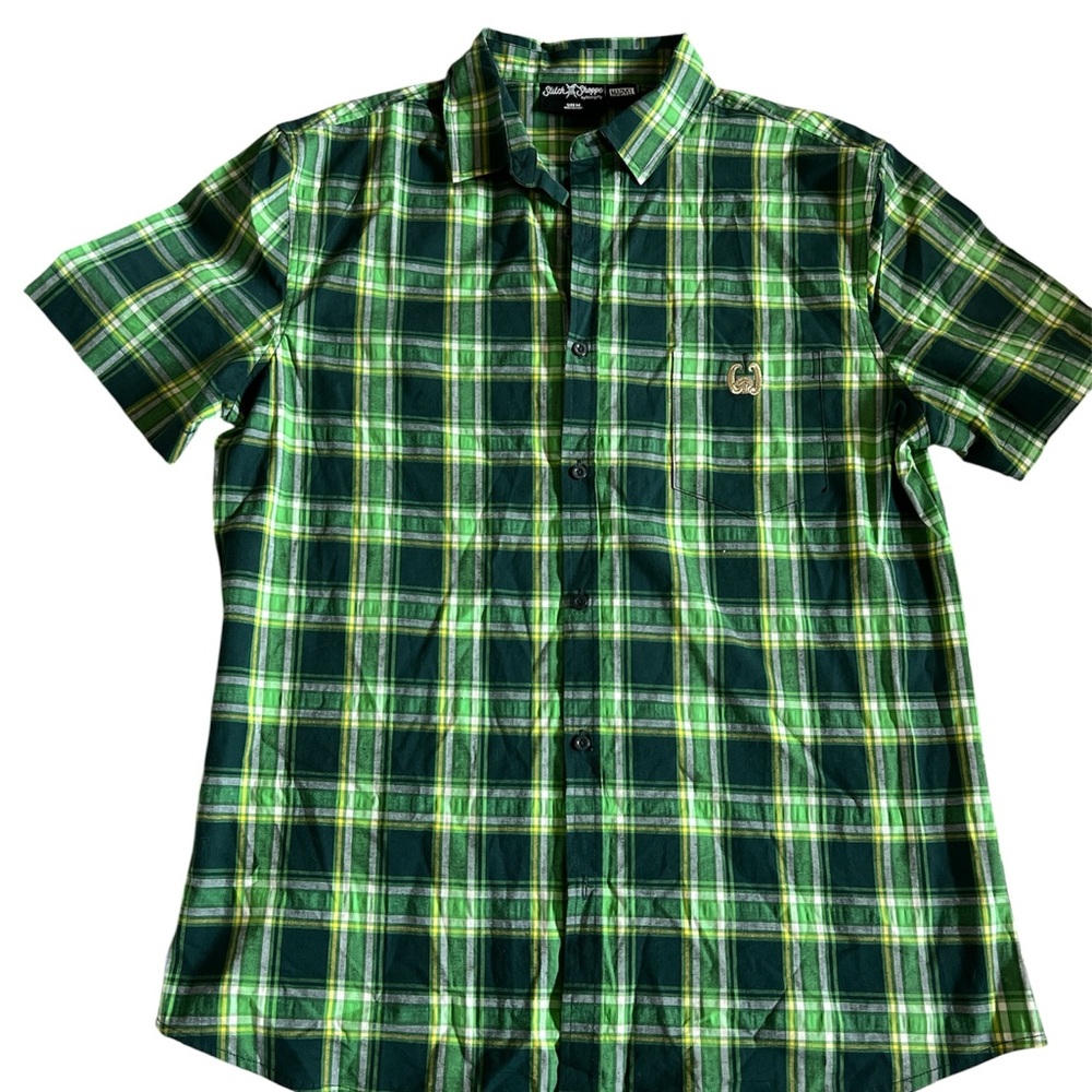 Marvel Loki Green Plaid Men's Shirt medium